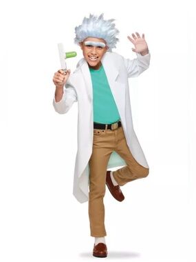 Spirit Teen Rick Sanchez Costume - White Coat & Green Shirt